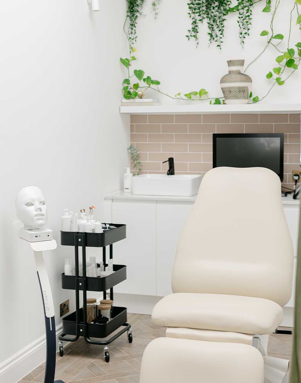 clinic-seat-sink-trolley-monitor-plants